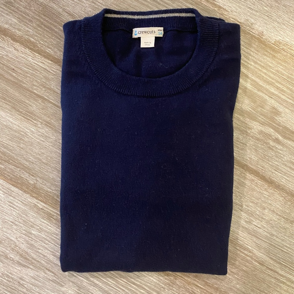 J Crew Boys navy crew neck sweater